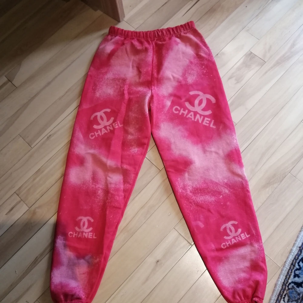 Chanel Vintage Red Tie-Dye Sweatpants
